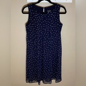 Soho Apparel navy and white lines dress-size small-used but excellent condition